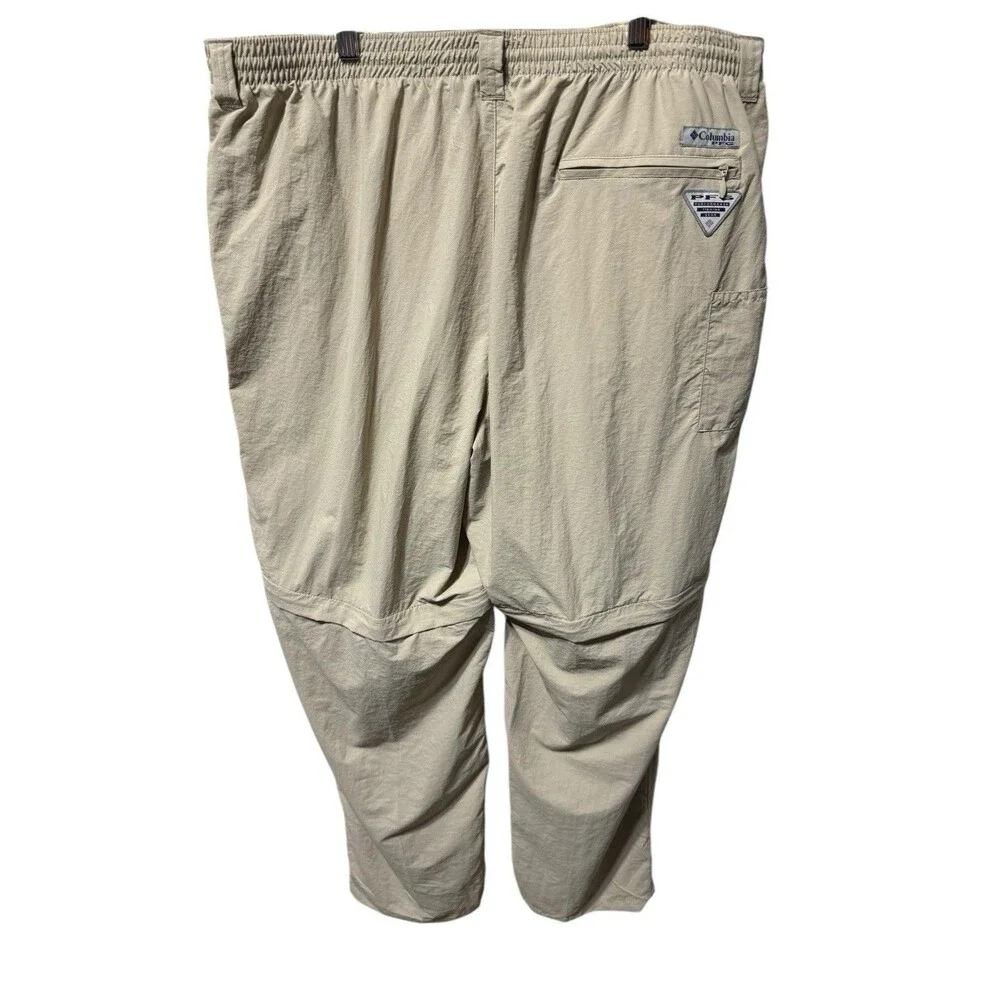 Columbia Men's XL Pull On Convertible Pants Shorts Khaki Tan Beige Pockets 32”
